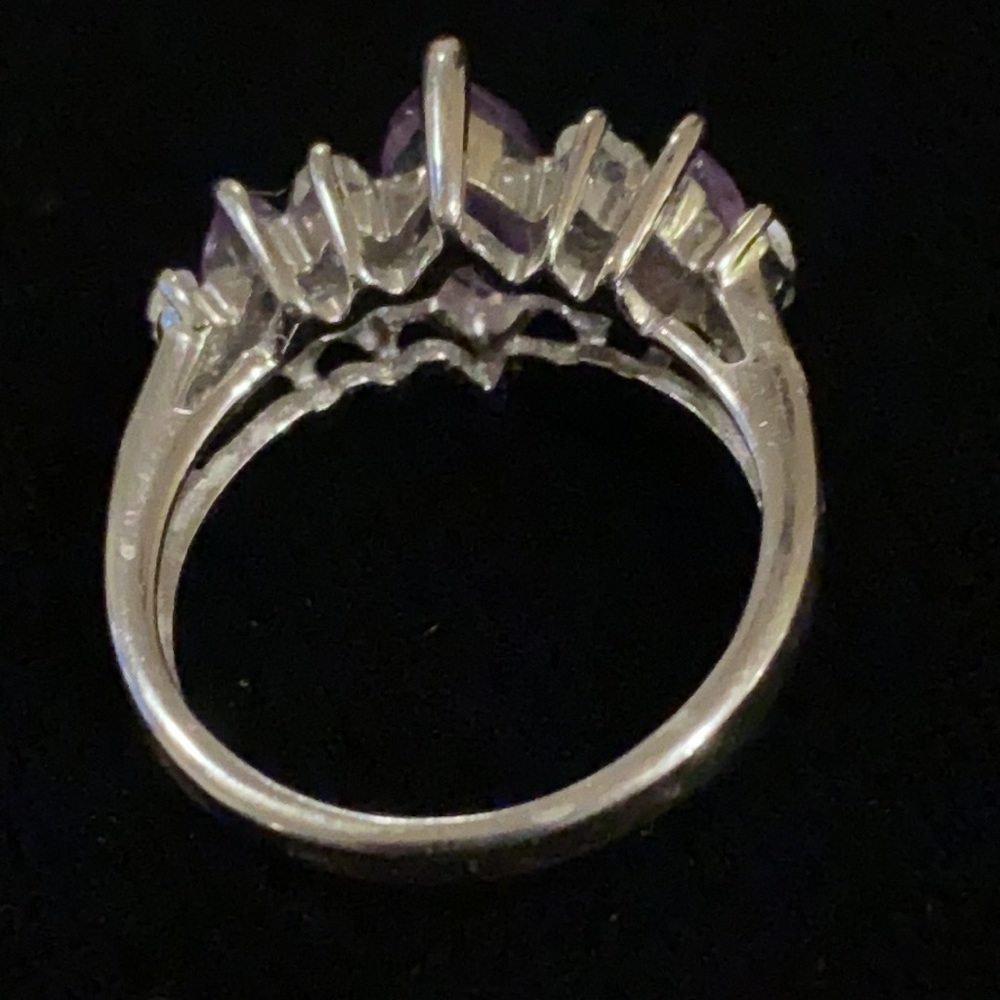 Sterling Silver Amethyst Colored Stone Ring - image 7